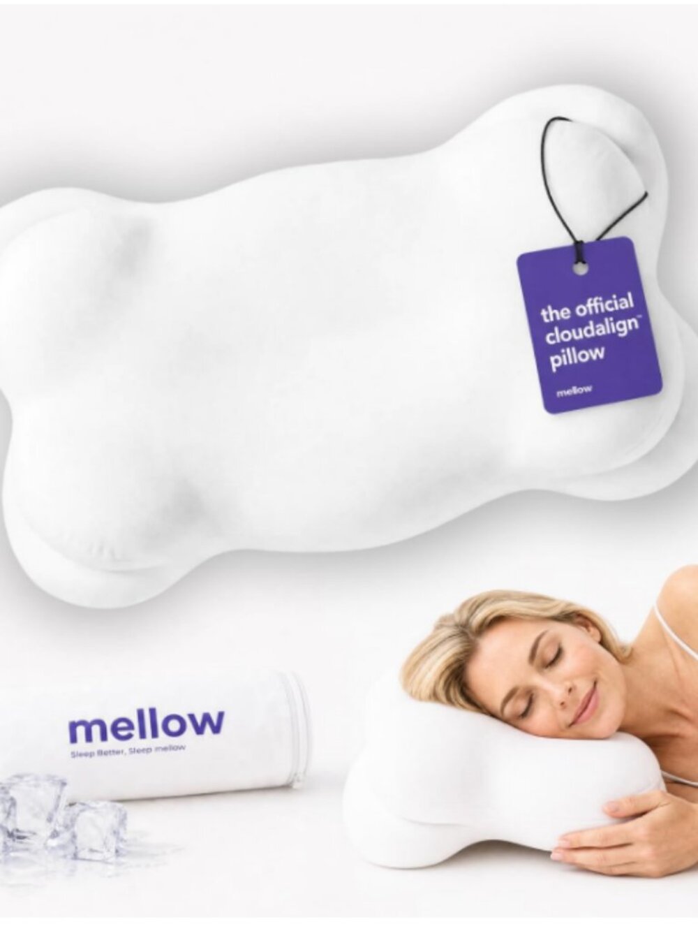 Mellow CloudAlign Memory Foam Pillow for Neck & Shoulder Support Reg. Size
